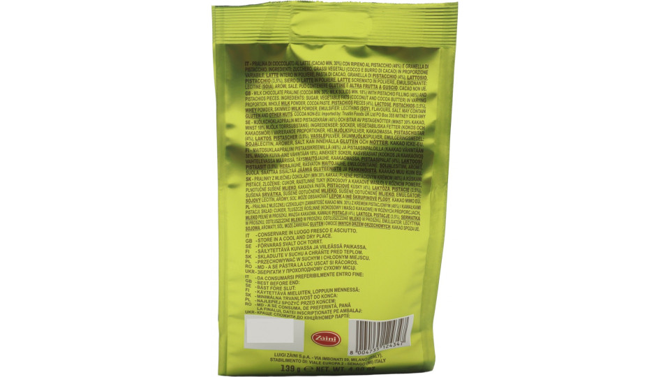 Zàini Pistacchio Latte con Granella di Pistacchio 139 g