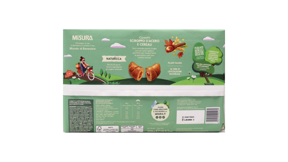 Misura cornetto natura sciroppo di acero gr298 pz.6