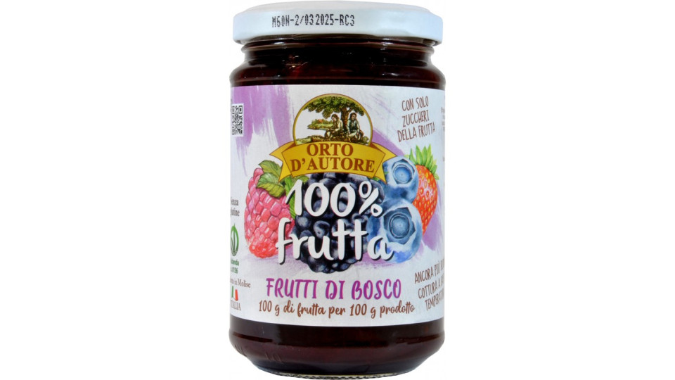 Orto d`autore marmellata i frutti di bosco 100% it gr.340