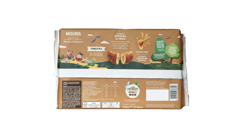 Misura Fibrextra Cornetti al Miele 6 x 51,4 g