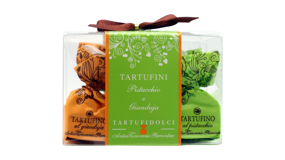 Antica torroneria tartufini al pistacchio e gianduia gr.63