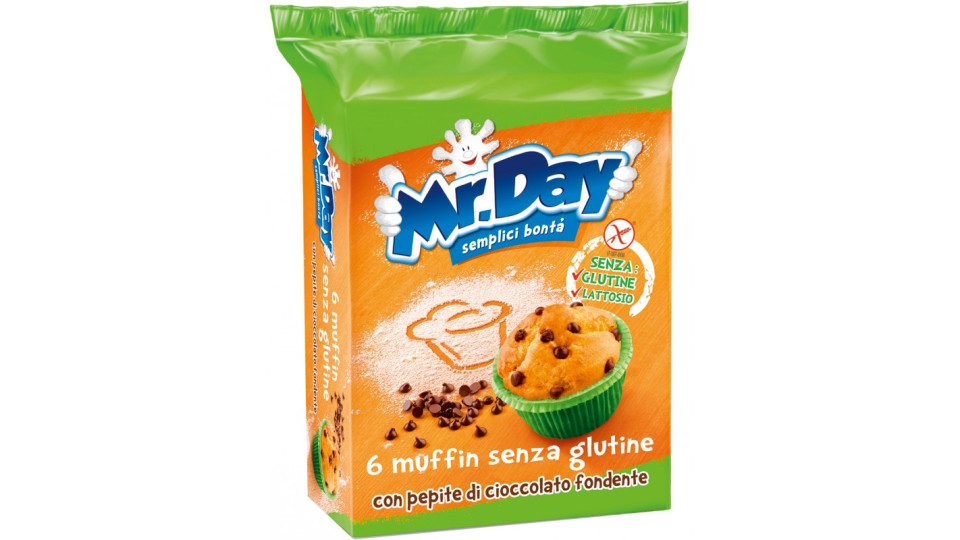 Mr.Day muffin senza glutine con pepite di cioccolato fondente...