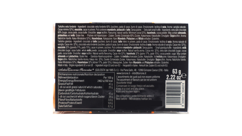 Antica torroneria tartufi extraneri e gianduia gr.63