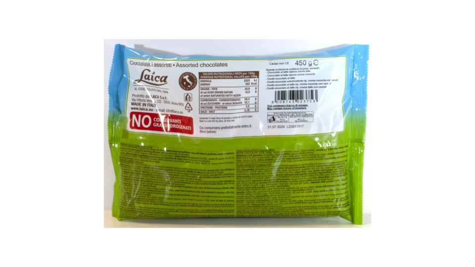 Laica ovetti e campane gusti assortiti gr.450