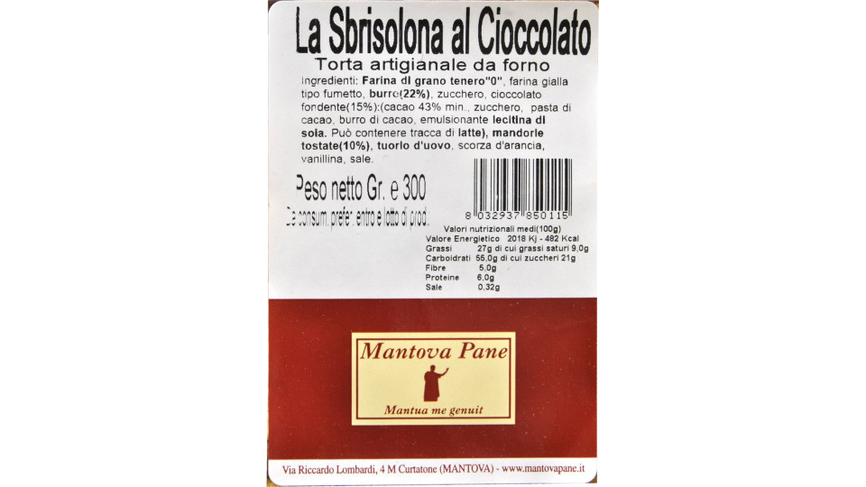 Mantova pane sbrisolona+ciocc. - gr.300