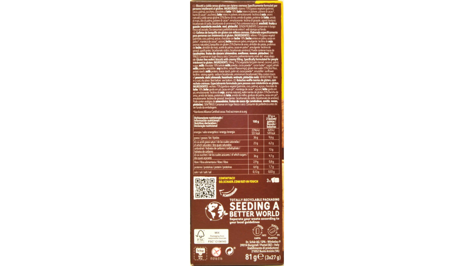 Schär biscotti Notes 3 x gr.27