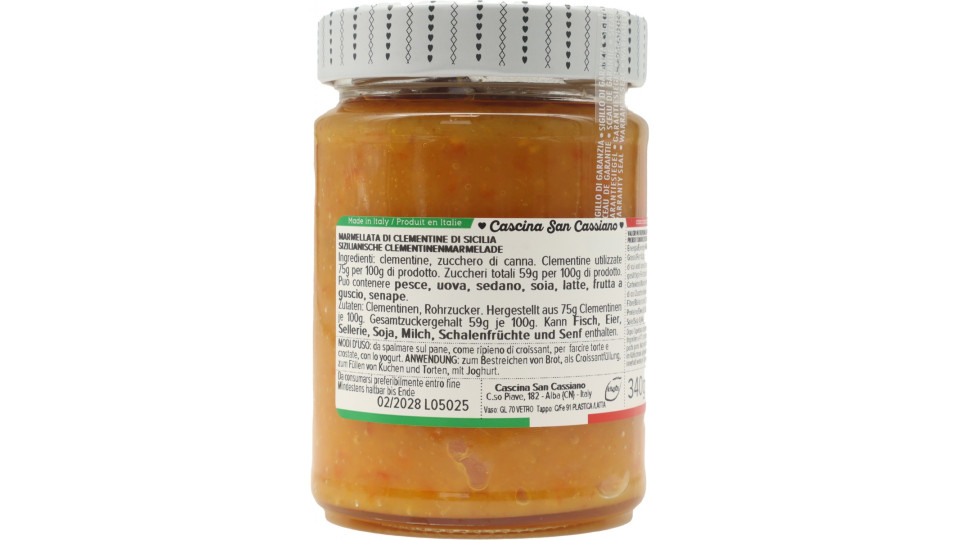 S.cassiano marmellata clementine di Sicilia gr.340
