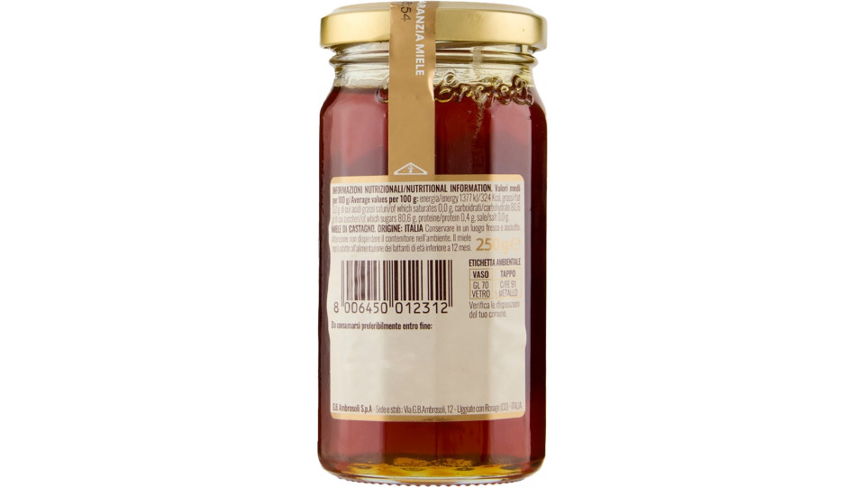 Ambrosoli Miele di Castagno 100% Italiano 250 g