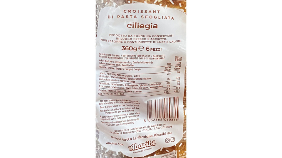 Abaribi croissant ciliegia - gr.300 x6