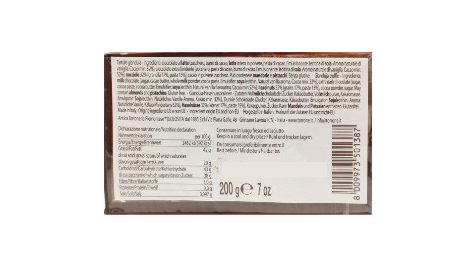 Antica torroneria tartufo gianduja gr.200