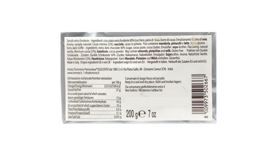 Antica torroneria tartufo extranero gr.200