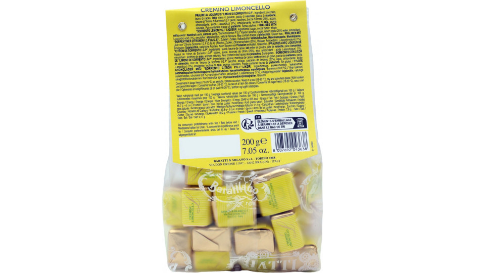 Baratti sacchetto cremino limoncello gr.200