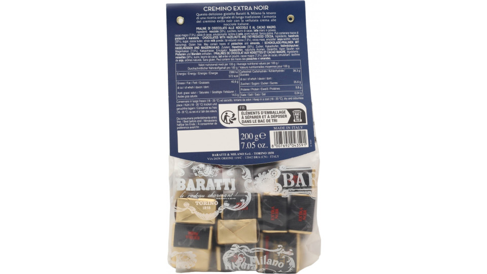Baratti sacchetto cremino fondente gr.200