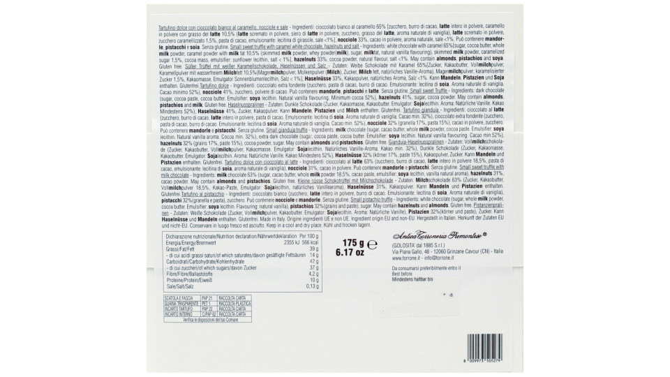 Antica torroneria rainbow tartufini assortiti gr.175