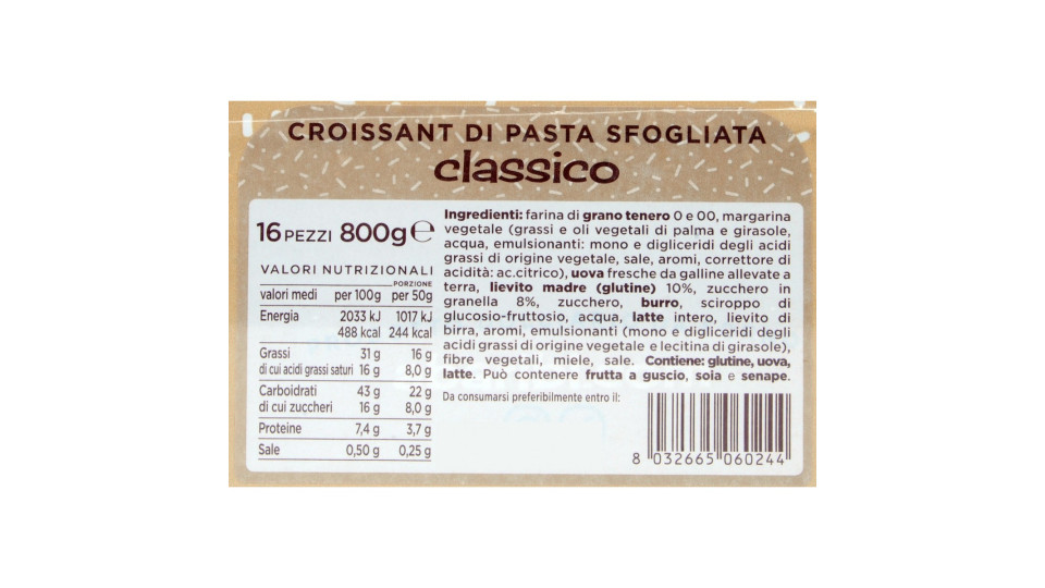 Abaribi croissant classico vaschetta da pz.16