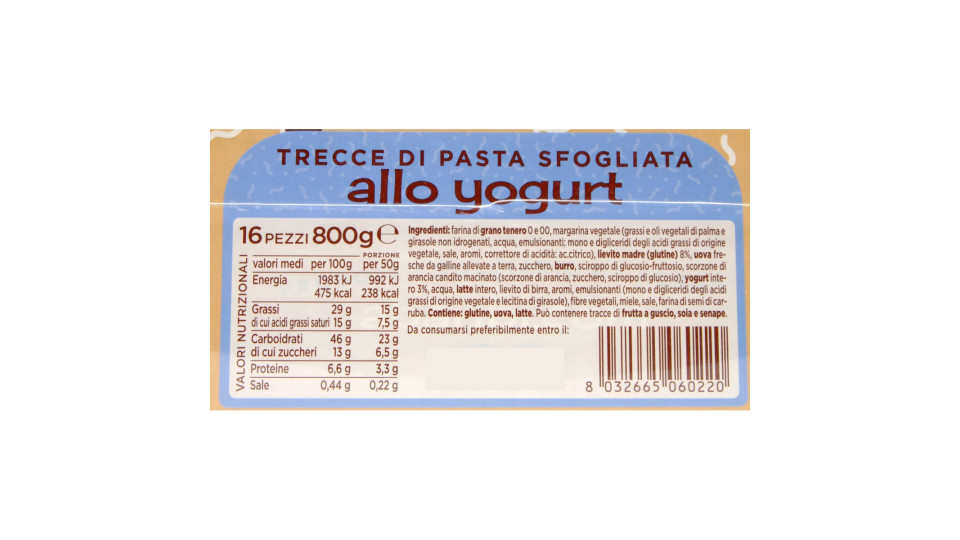 Abaribi treccia allo yogurt vaschetta da pz.16