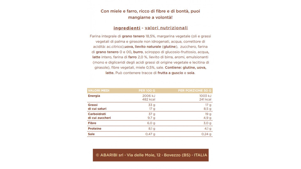 Abaribi croissant integrale vassoio x16 gr.800