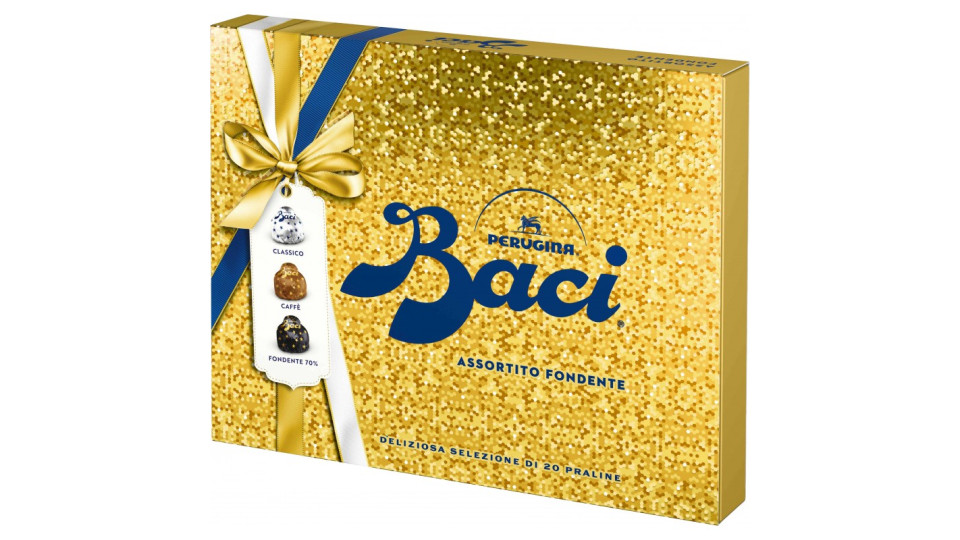 Perugina baci scatola natale assortito fondente gr.250