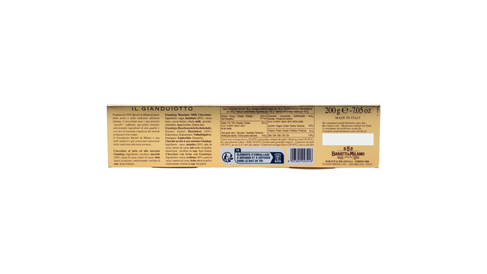 Baratti astuccio gianduiotti gr.200