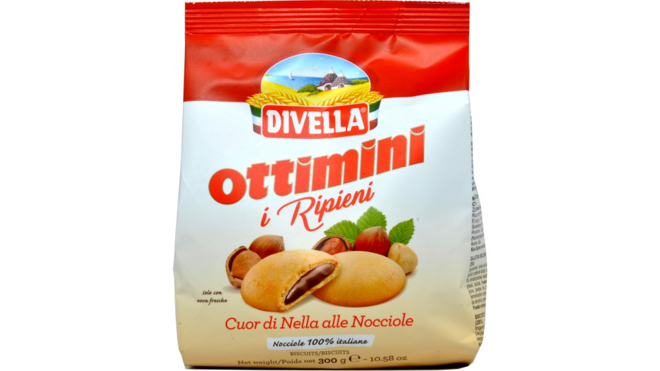 Divella biscotti Ottimini i Ripieni alle Nocciole 300 gr.