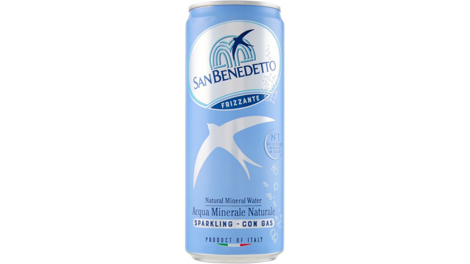 Acqua Minerale San Benedetto Frizzante 0,33L lattina Sleek