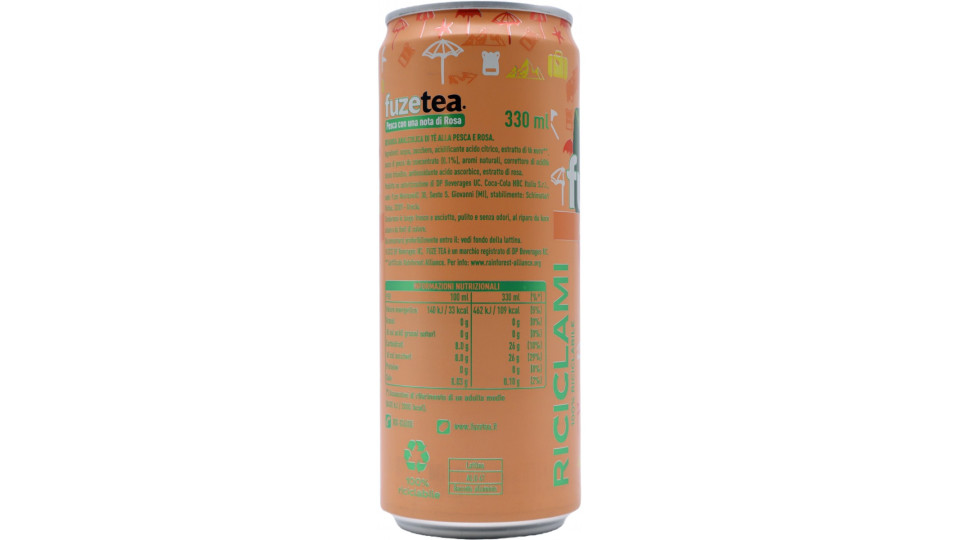 FUZE TEA, Tè Nero Pesca Sleek Can 330ml