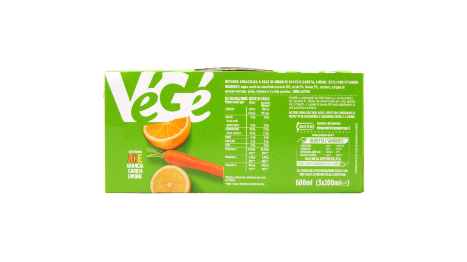 VéGé succo polpa Ace 3 x 200 ml