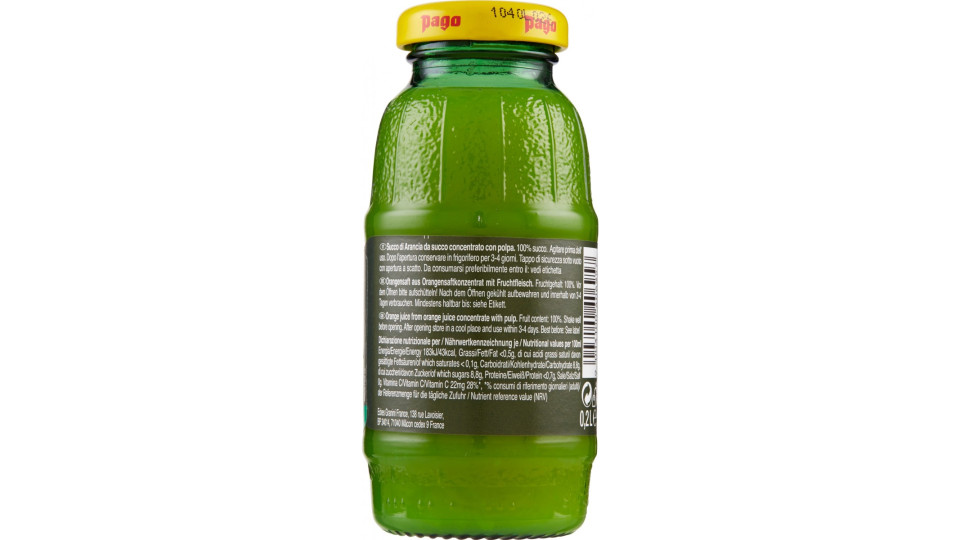 Pago succo arancia cl.20 vap