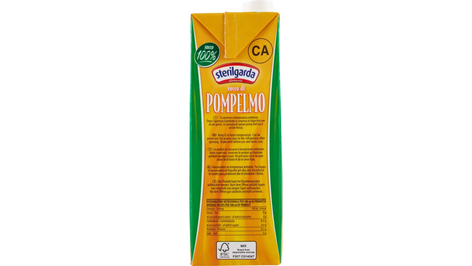 Sterilgarda succo 100% pompelmo - lt.1
