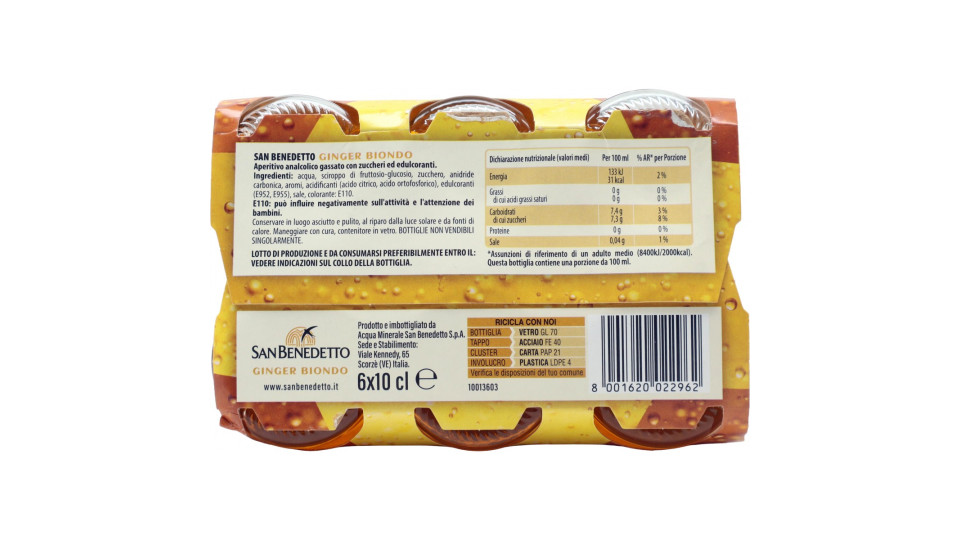 San Benedetto l'Analcolico Ginger Biondo 6 x 10 cl