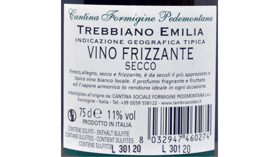 Cantina Formigine trebbiano emilia cl.75