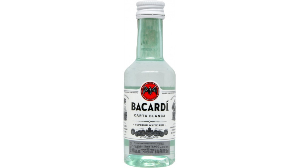 Bacardi carta blanca mignon cl.5 - 40°