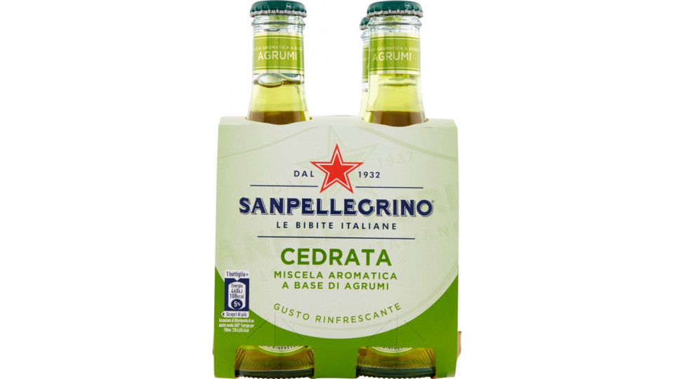 SANPELLEGRINO Bibite Gassate, CEDRATA 20 cl x 4 (Vetro)