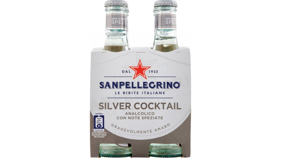SANPELLEGRINO Bibite Gassate, COCKTAIL rosso 20 cl x 4 (Vetro)