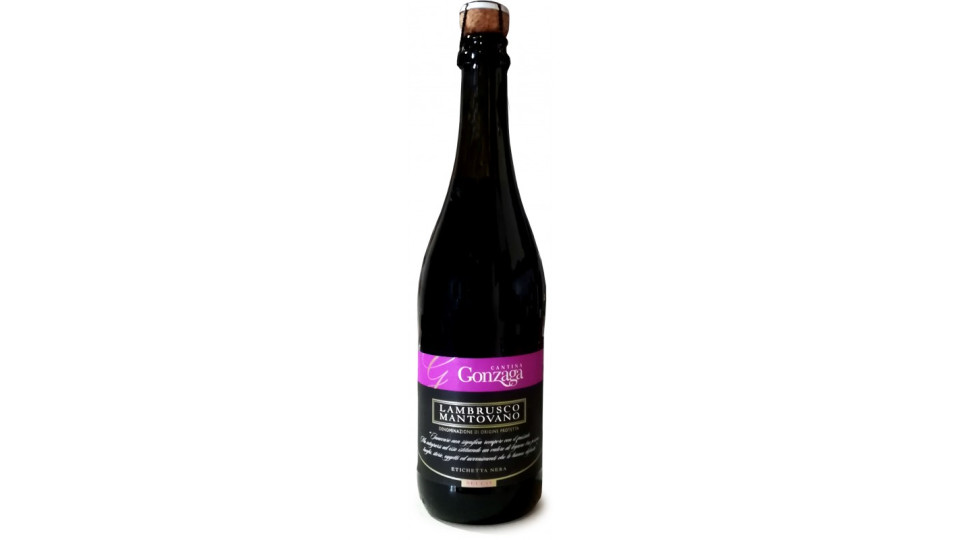Gonzaga lambrusco mantovano etichetta nera cl.75