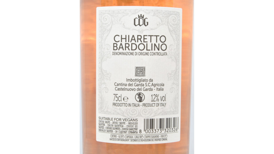 Cantina del Garda chiaretto bardolino doc cl.75