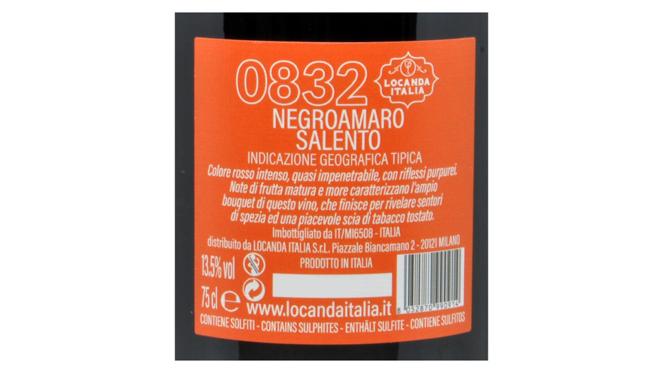 Locanda italia vino negroamaro cl.75