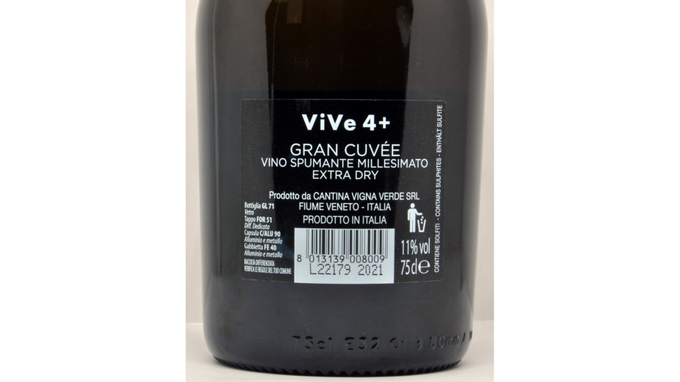 Vive 4+ gran cuvee millesimato extra dry cl.75