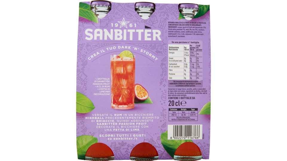 SANBITTÈR Passion Fruit 3x20cl