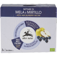 Alce nero Nettare di Mela e Mirtillo 3 x 200 ml.