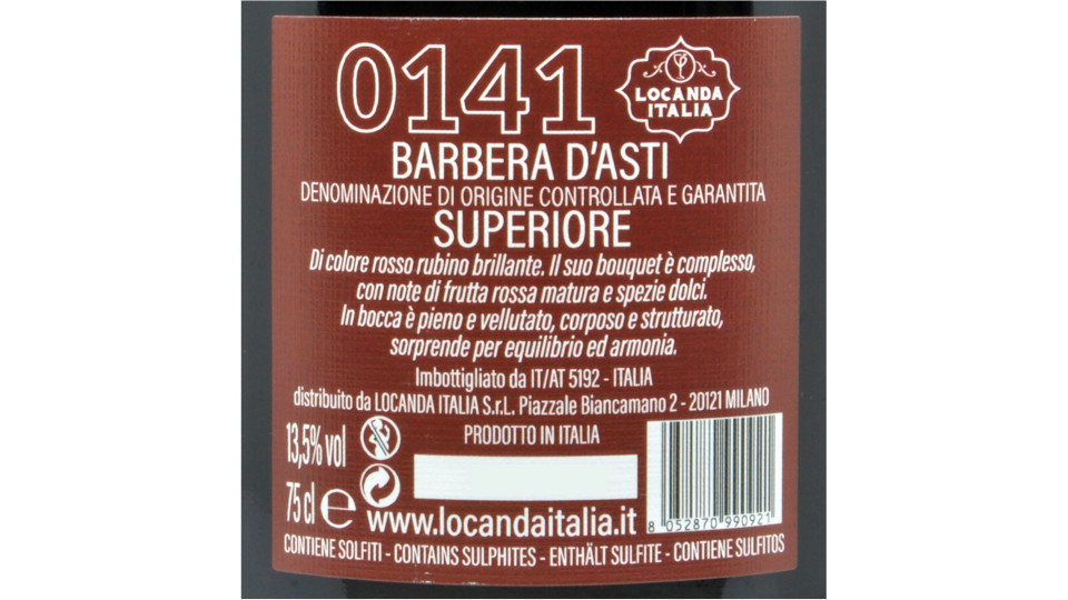 Locanda Italia vino Barbera d'Asti cl.75