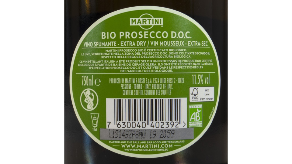Martini bio prosecco doc cl.75