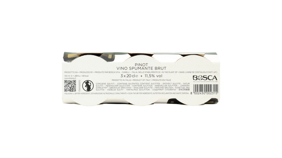 Bosca Pinottino Pinot Vino Spumante Brut 3 x 20 cl