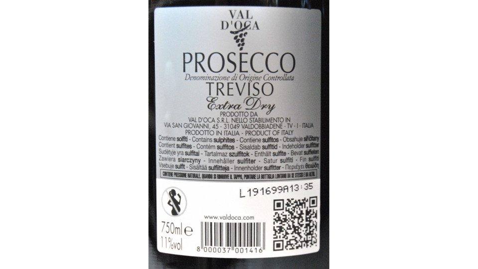 Val d'oca prosecco argento cl.75