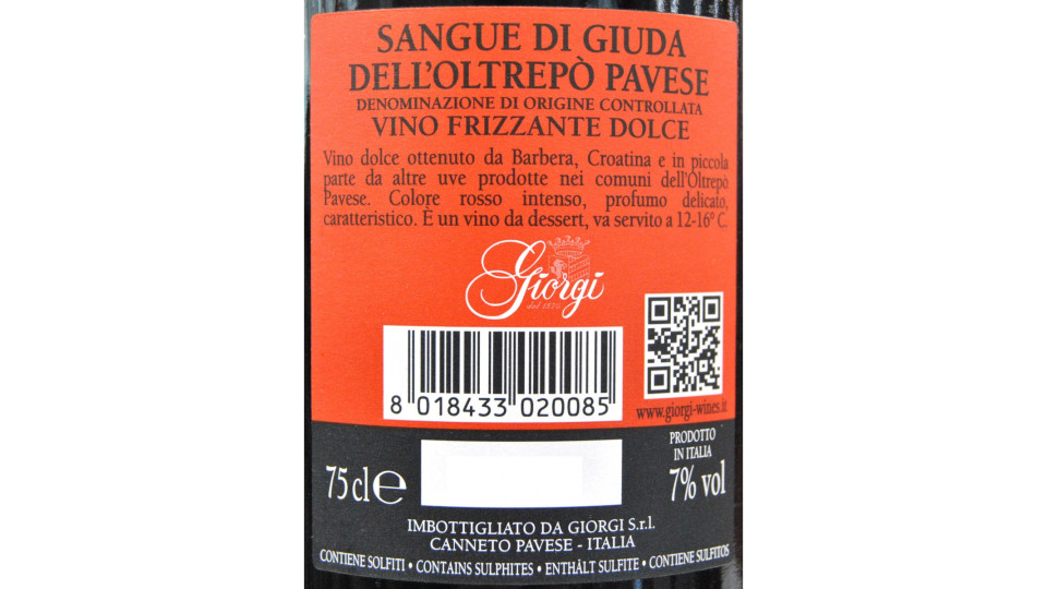 Giorgi vino sangue di giuda DOC cl.75