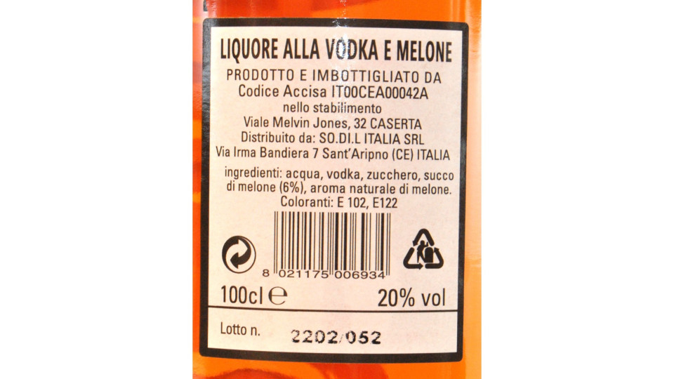 Glowice vodka melone lt.1 20° sodil