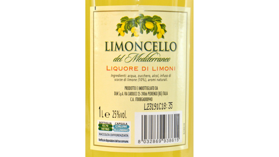 Dilmoor limoncello del mediterraneo lt.1