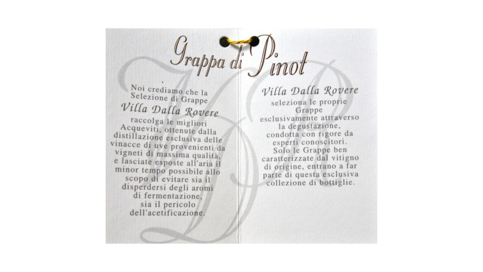 Villa Dalla Rovere grappa di pinot cl.50