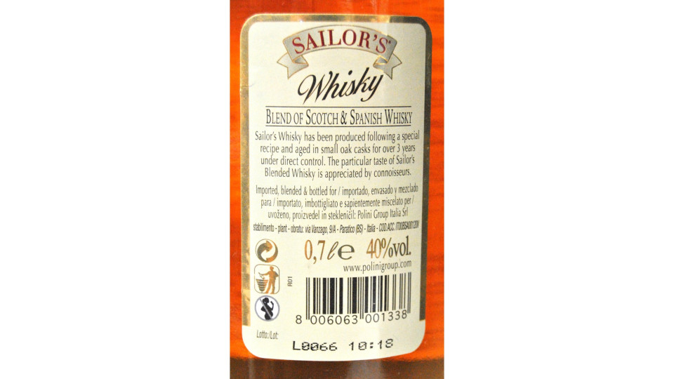 Sailor's scotch & spanish whisky cl.70