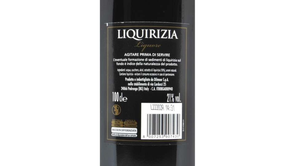 Dilmoor liquirizia lt.1 21°